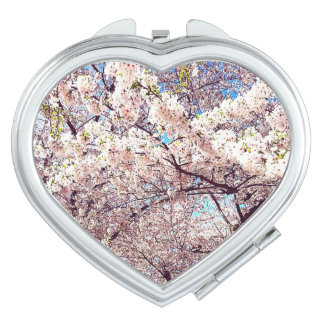 Pink Cherry Blossom Trees Compact Mirror