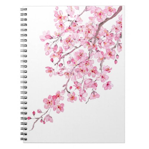 pink cherry blossom watercolor 2020 notebook