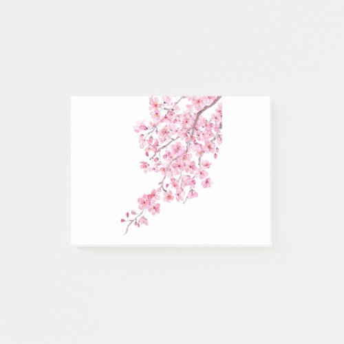 pink cherry blossom watercolor 2020 post_it notes
