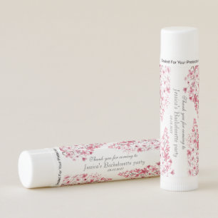 Pink Cherry Blossom Watercolor Bachelorette party Lip Balm