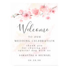 Pink Cherry Blossom Wedding Welcome Sign