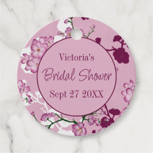Pink Cherry Blossoms Bridal Shower  Favor Tags