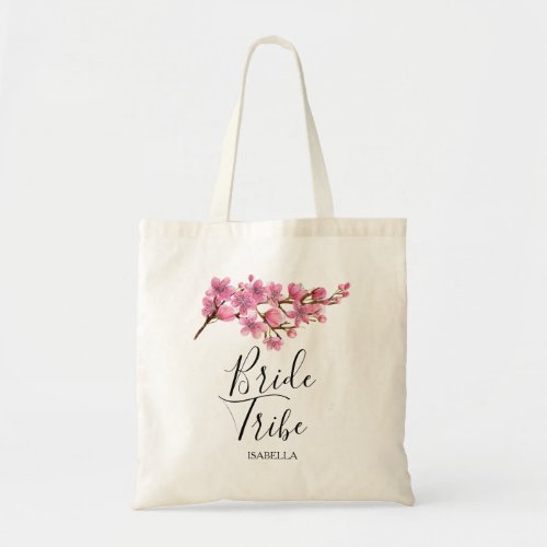 Pink Cherry Blossoms Bride Tribe Tote Bag