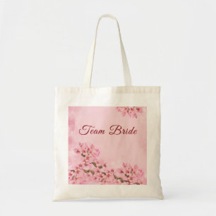 Pink Cherry Blossoms Bridesmaid Tote Bag