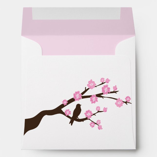 Pink Cherry Blossoms Envelope (Back (Bottom))