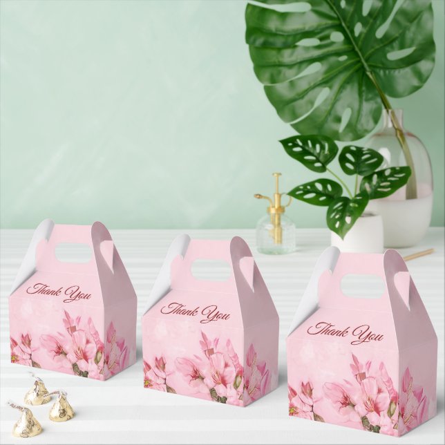 Pink Cherry Blossoms  Favor Boxes (Multiple)
