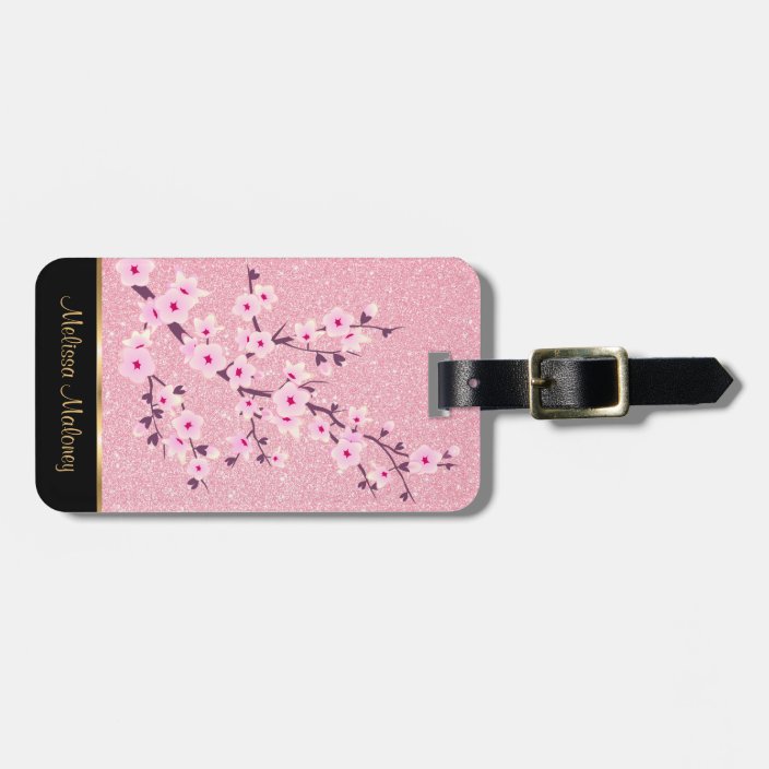 glitter luggage tag
