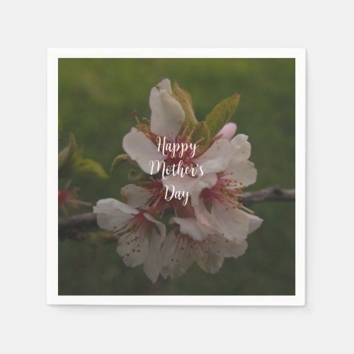 Pink Cherry Blossoms Happy Mothers Day  Napkins