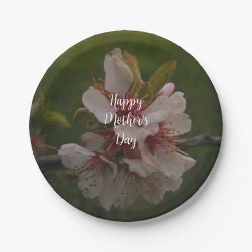 Pink Cherry Blossoms Happy Mothers Day  Paper Plates