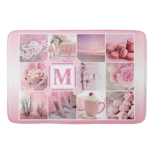 Pink Cherry Blossoms Instagram Photo Grid Sakura Bath Mat