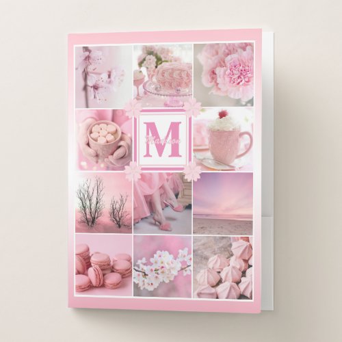 Pink Cherry Blossoms Instagram Photo Grid Sakura Pocket Folder