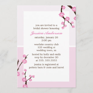 Pink Cherry Blossoms Invitation