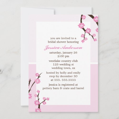 Pink Cherry Blossoms Card