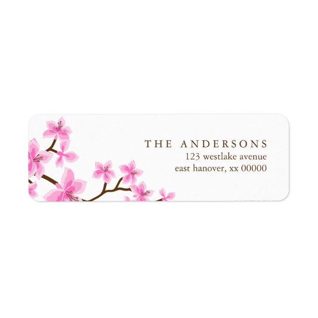 Pink Cherry Blossoms Label (Front)