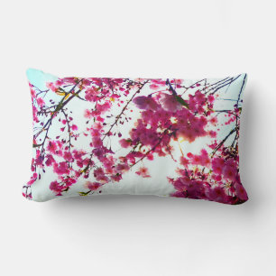 Pink Cherry blossoms Lumbar Pillow