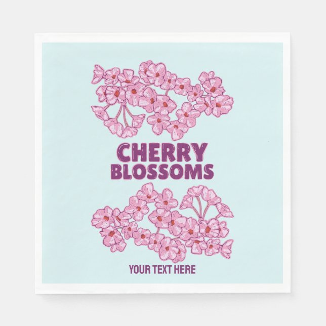 Pink cherry blossoms napkins (Front)