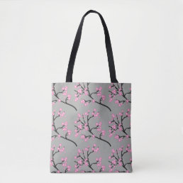 Pink Cherry Blossoms on Branches Personalized  Tote Bag