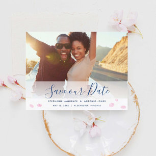 Pink Cherry Blossoms Photo Save The Date