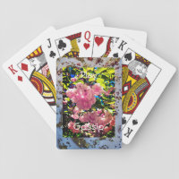 Pink Cherry Blossoms Playing Cards