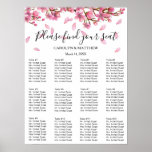 Pink Cherry Blossoms Seating Chart at Zazzle