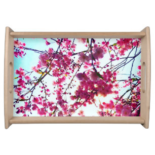 Pink Cherry blossoms Serving Tray