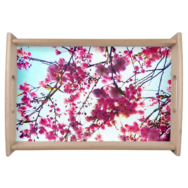 Pink Cherry blossoms Serving Tray (Front)