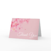 Pink Cherry Blossoms Thank You Card