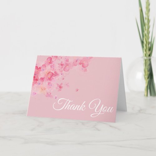 Pink Cherry Blossoms Thank You Card