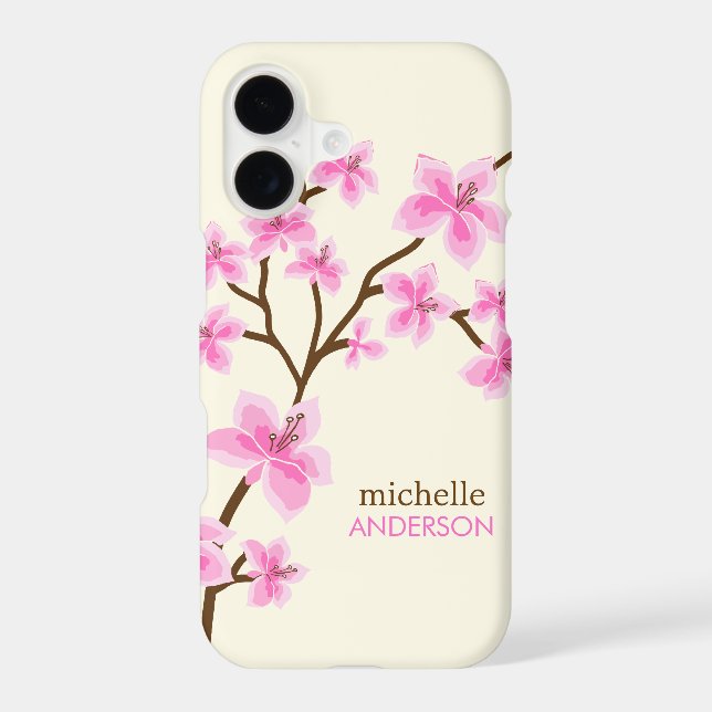 Pink Cherry Blossoms Tree Iphone Case (Back)