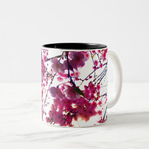 Pink Cherry blossoms Two-Tone Coffee Mug