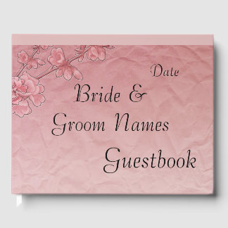 Pink Cherry Blossoms Wedding or Shower Guestbook