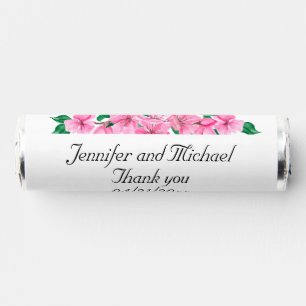 Pink Cherry Blossoms Wedding Personalize Thank You Breath Savers® Mints