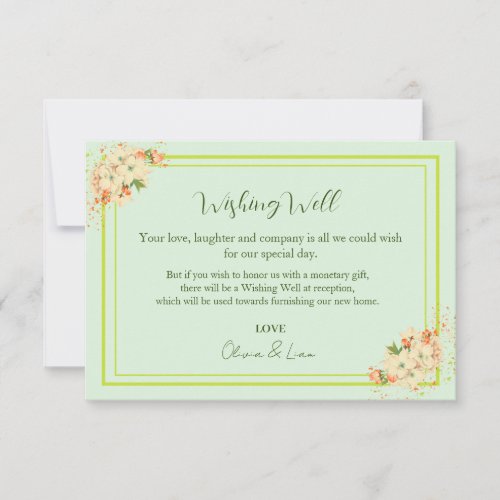 Pink Cherry Blossoms  Wedding Wishing Well  Thank You Card