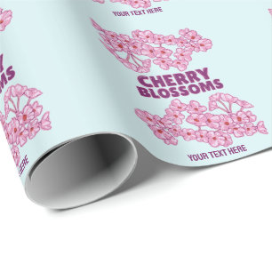 Pink cherry blossoms wrapping paper