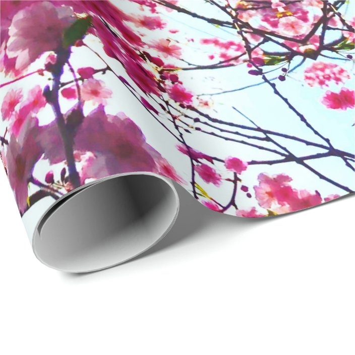 Pink Cherry blossoms Wrapping Paper | Zazzle.com