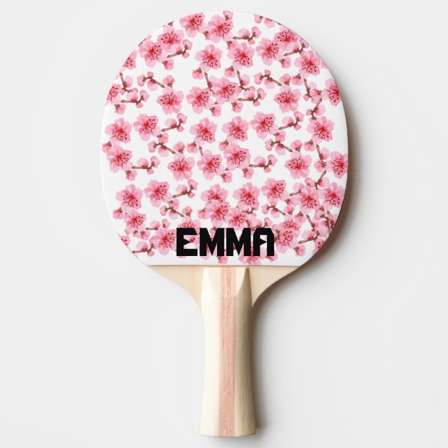 pink Cherry blosson Ping Pong Paddle (Front)