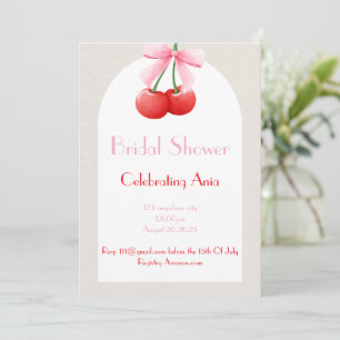 pink cherry bridal shower collection invitation