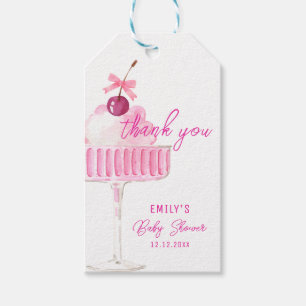 Pink Cherry Champagne Brunch bubbly Baby Shower  Gift Tags