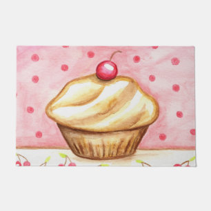 Pink Cherry Cupcake Doormat