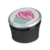 Pink Cherry Cupcake with Green Stripes Speaker (Side)