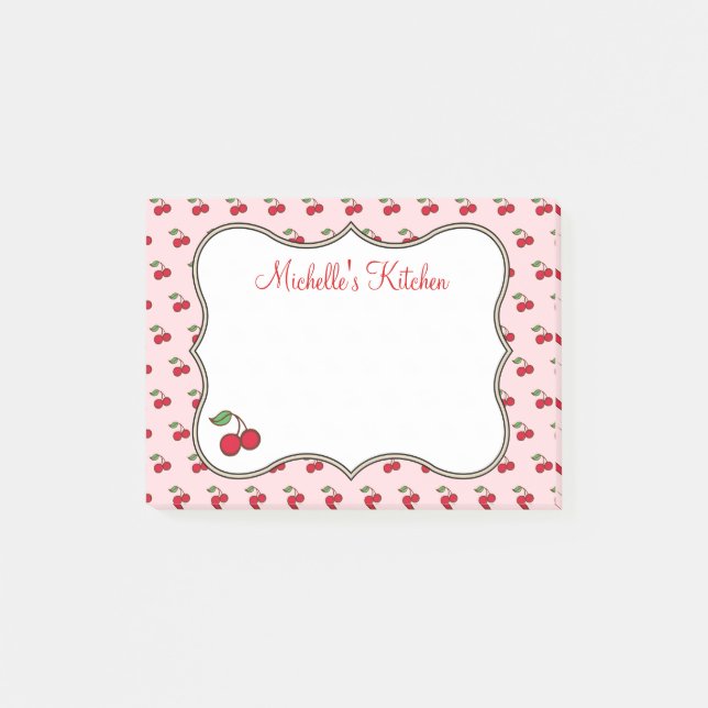 Pink Cherry Post It Notes (Front)