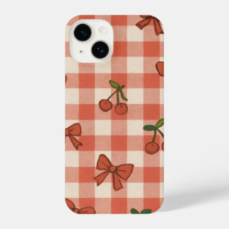 "Pink Cherry & Ribbon Pattern Phone Case – Cute 