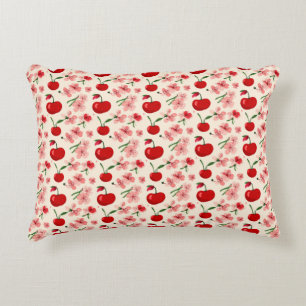 Pink Cherry Theme For Cottage Home Decor Accent Pillow