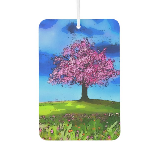 Pink Cherry Tree Air Freshener (Front)