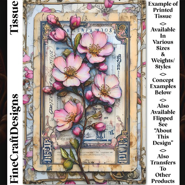 Pink Cherry Tree Blossom DA2R Decoupage Tissue Paper (Creator Uploaded)