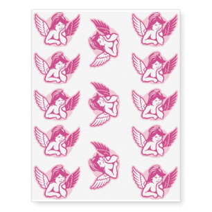 Pink Cherub Temporary Tattoos
