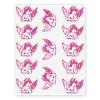 Pink Cherub Temporary Tattoos