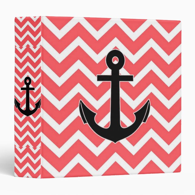 Pink Chevron Anchor Binder (Front/Spine)