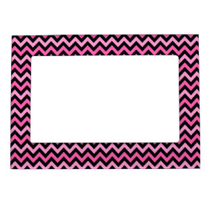 Pink Chevron Breast Cancer Awareness Pattern Magnetic Frame