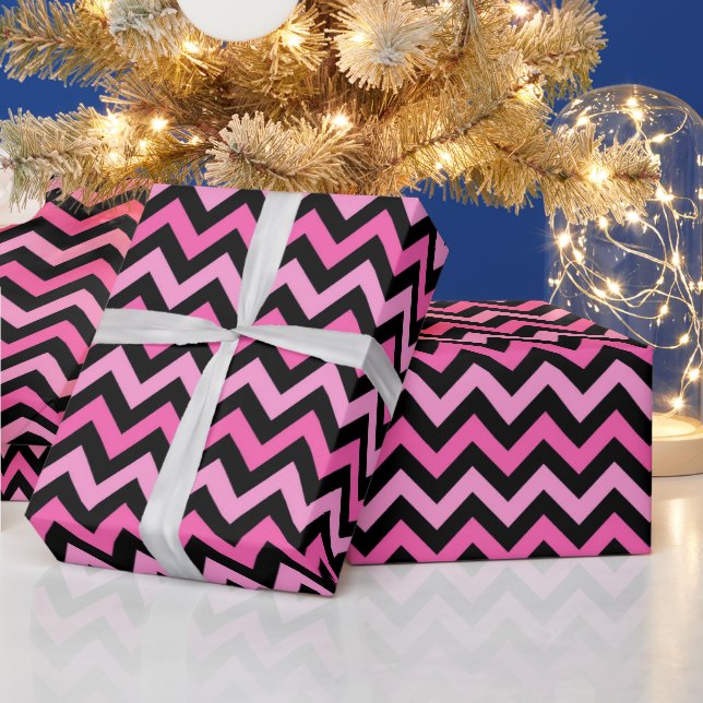 Pink Chevron Breast Cancer Awareness Pattern Wrapping Paper (Holidays)